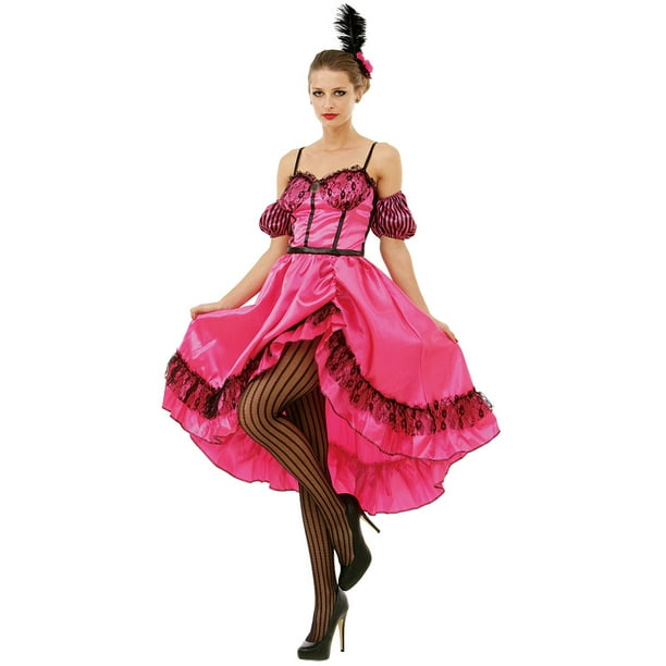 Saloon Girl Costume Adult Wild West Madame Can Can Dancer Halloween Fancy Dress